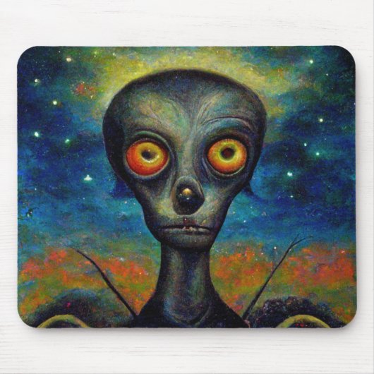 Tapis De Souris Alien Insectoïde de style rétro (Devant)