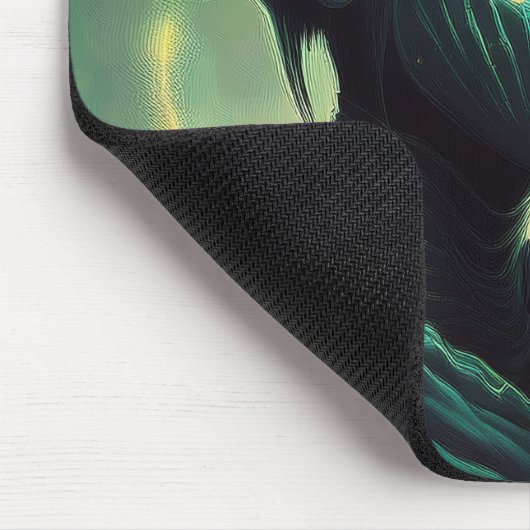 Tapis De Souris Alien Lady détient un objet en verre transparent (Coin)