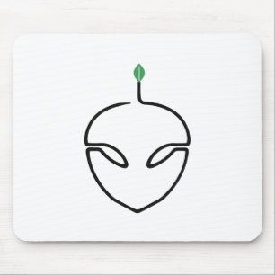 Tapis De Souris Alien Mignon Dessin en Une Seule Ligne avec Feuill