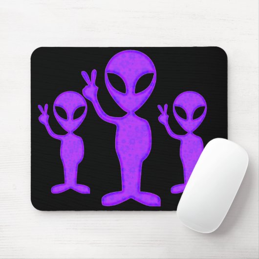 Tapis De Souris Alien pourpre de paix (Avec souris)