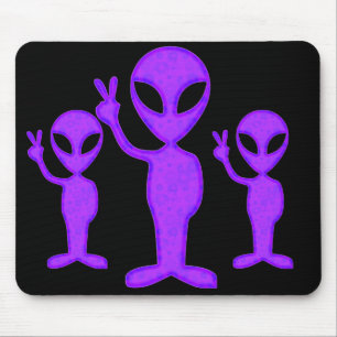 Tapis De Souris Alien pourpre de paix