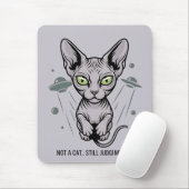 Tapis De Souris Alien UFO Sphynx Cat Illustration (Avec souris)