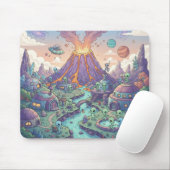 Tapis De Souris Alien Village by the Volcano (Avec souris)