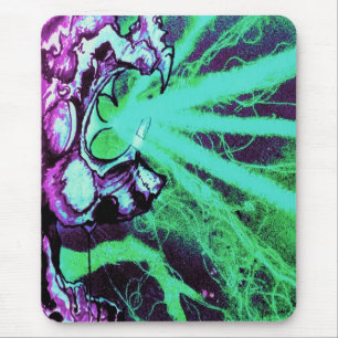 Tapis De Souris Alien Yeux Laser Art par Travis L Lagasse Flowston
