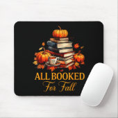 Tapis De Souris All Booked For Fall Books Coffee Fall Leaves Pumpk (Avec souris)