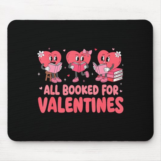 Tapis De Souris All Booked For Valentine Book Funny Teacher Kids G (Devant)