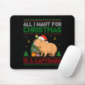 Tapis De Souris All I Want For Christmas Is A Capybara Ugly Sweate (Avec souris)