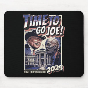 Tapis De Souris Aller Joe Funny Pro Trump &amp; Zombie Biden 2024