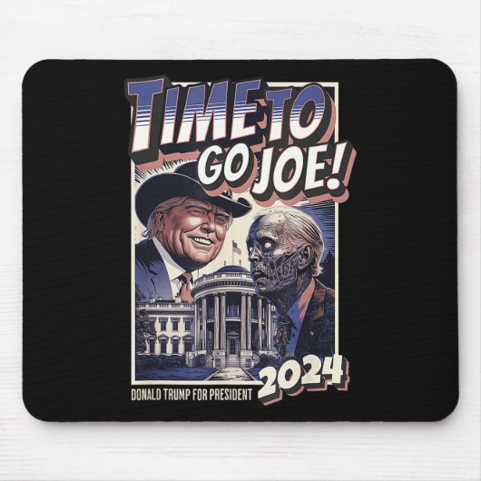Tapis De Souris Aller Joe Funny Pro Trump &amp; Zombie Biden 2024 (Devant)