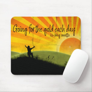 Tapis De Souris "Aller pour l'or" Motivation Affirmation