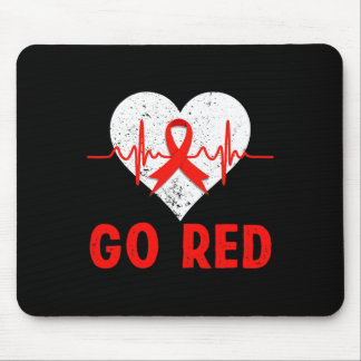 Tapis De Souris Allez Rouge en février Sensibilisation au cancer d