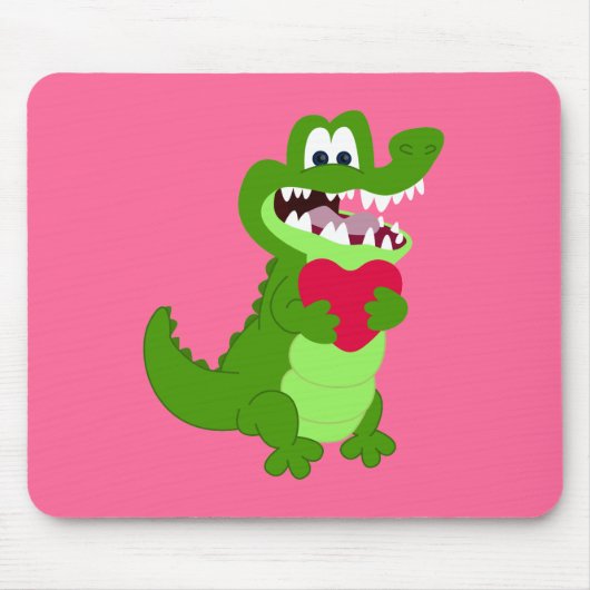 Tapis De Souris Alligator dans l'amour (Devant)