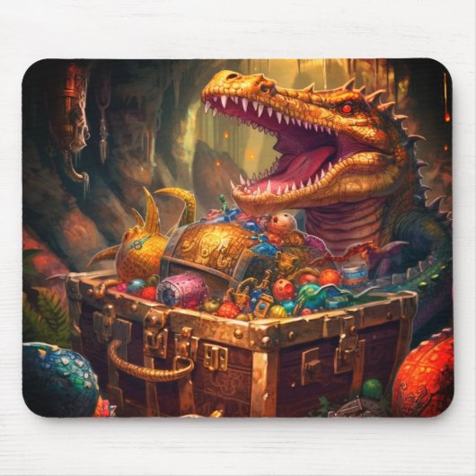 Tapis De Souris Alligator et Trésor (Devant)