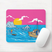 Tapis De Souris Allons surfer (Avec souris)