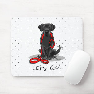 Tapis De Souris Allons-y ! Black Labrador Retriever - mignon chien