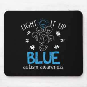 Tapis De Souris Allumez le puzzle de l'autisme (bleu)