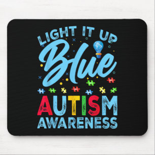 Tapis De Souris Allumez-le Sensibilisation sur l'autisme Bleue Hom