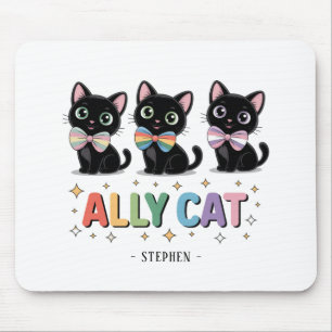 Tapis De Souris Ally Cat - Black Cat LGBTQ Pride