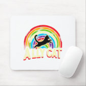 Tapis De Souris Ally Cat Lgbt Pride Cat  (Avec souris)