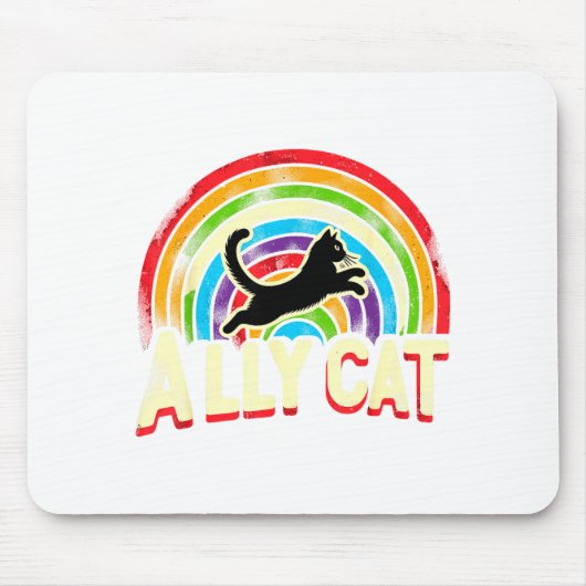 Tapis De Souris Ally Cat Lgbt Pride Cat  (Devant)