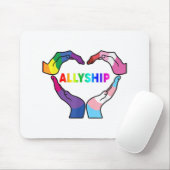 Tapis De Souris Allyship Heart LGBT Support Protéger les enfants R (Avec souris)