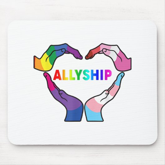 Tapis De Souris Allyship Heart LGBT Support Protéger les enfants R (Devant)