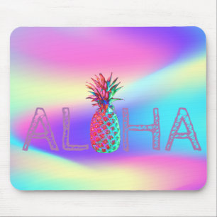 Tapis De Souris Aloha Hawaïen Ombre Holographique Ananas