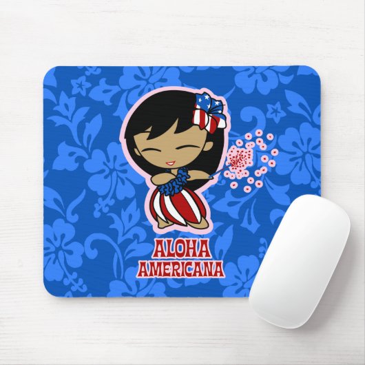 Tapis De Souris Aloha Honeys Firecracker Hula Girl Mousepads (Avec souris)