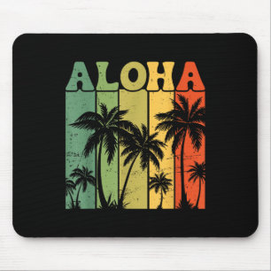 Tapis De Souris Aloha îles hawaïennes Palmiers Planche de surf Pla