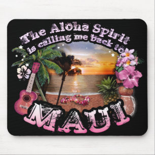 Tapis De Souris Aloha l'esprit m'appelle de nouveau à Maui