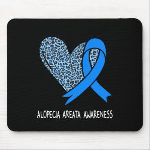 Tapis De Souris Alopecia Areata Awareness Bleu Ruban