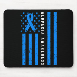 Tapis De Souris Alopecia Areata Awareness I Wear Blue Ribbon Suppo