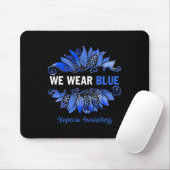 Tapis De Souris Alopecia Aware We Wear Blue Sunflower (Avec souris)