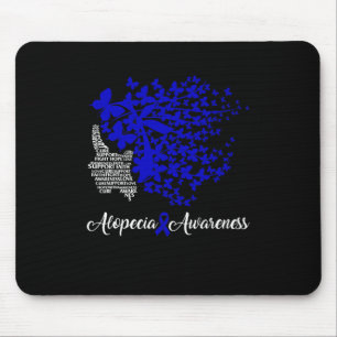 Tapis De Souris Alopecia Sensibilisation Bleu Ruban Perte de cheve