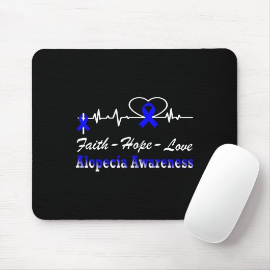 Tapis De Souris Alopecia Sensibilisation Heartbeat Christian Cross (Avec souris)