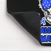 Tapis De Souris Alopecia Sensibilisation Messy Bun Skull Blue Ribb (Coin)