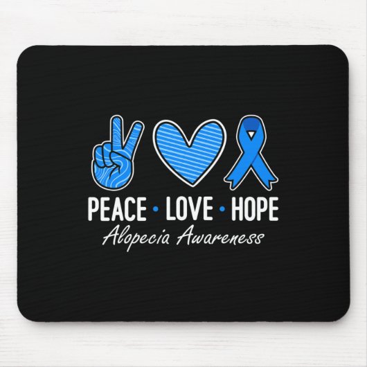 Tapis De Souris Alopecia Sensibilisation Paix Aimer Espoir Je Port (Devant)