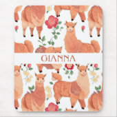 Tapis De Souris Alpaca aquarelle coloré Motif personnalisé (Devant)