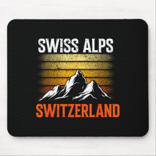Tapis De Souris Alpes suisses ski montagne vintage suisse