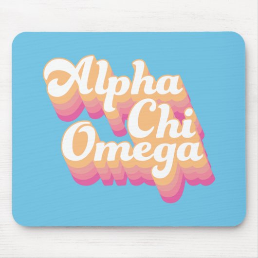 Tapis De Souris Alpha Chi Omega | Écriture Groovy (Devant)