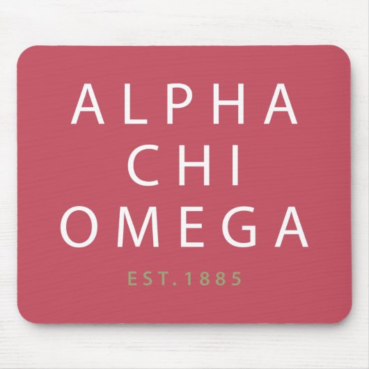 Tapis De Souris Alpha Chi Omega | Établi en 1885 (Devant)