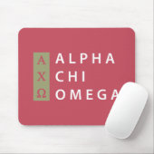 Tapis De Souris Alpha Chi Omega | Logo Empilé (Avec souris)