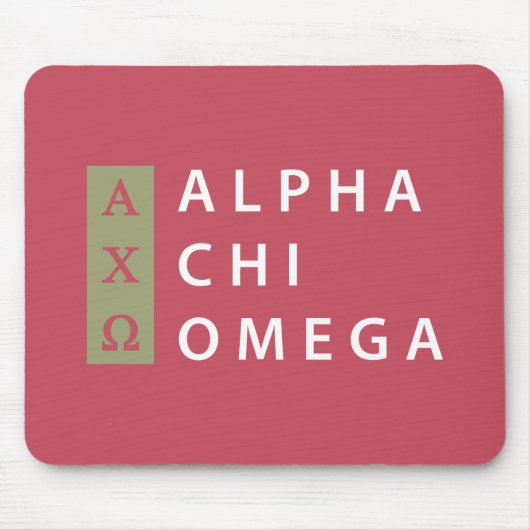 Tapis De Souris Alpha Chi Omega | Logo Empilé (Devant)