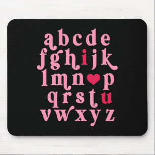 Tapis De Souris Alphabet de la Saint-Valentin Abc Je t'aime Profes