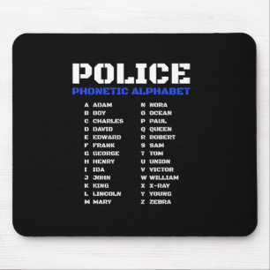 Tapis De Souris Alphabet phonétique de l'officier de police