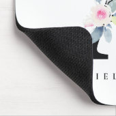 TAPIS DE SOURIS ALPHABÈTES FLORAUX BLEUS DOUX NOM LETTRE A (Coin)