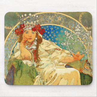 Tapis De Souris Alphonse Mucha Art Nouveau Princesse Hyacinth