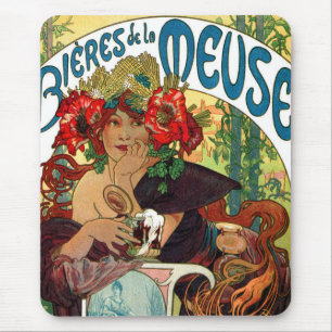Tapis De Souris Alphonse Mucha Bieres De La Meuse