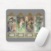 Tapis De Souris Alphonse Mucha, "Les quatre saisons" (Avec souris)