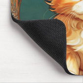 Tapis De Souris Alphonse Mucha Style Chat orange (Coin)